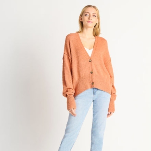 DEX Boucle Button Front Cardigan - Picture 3 of 16